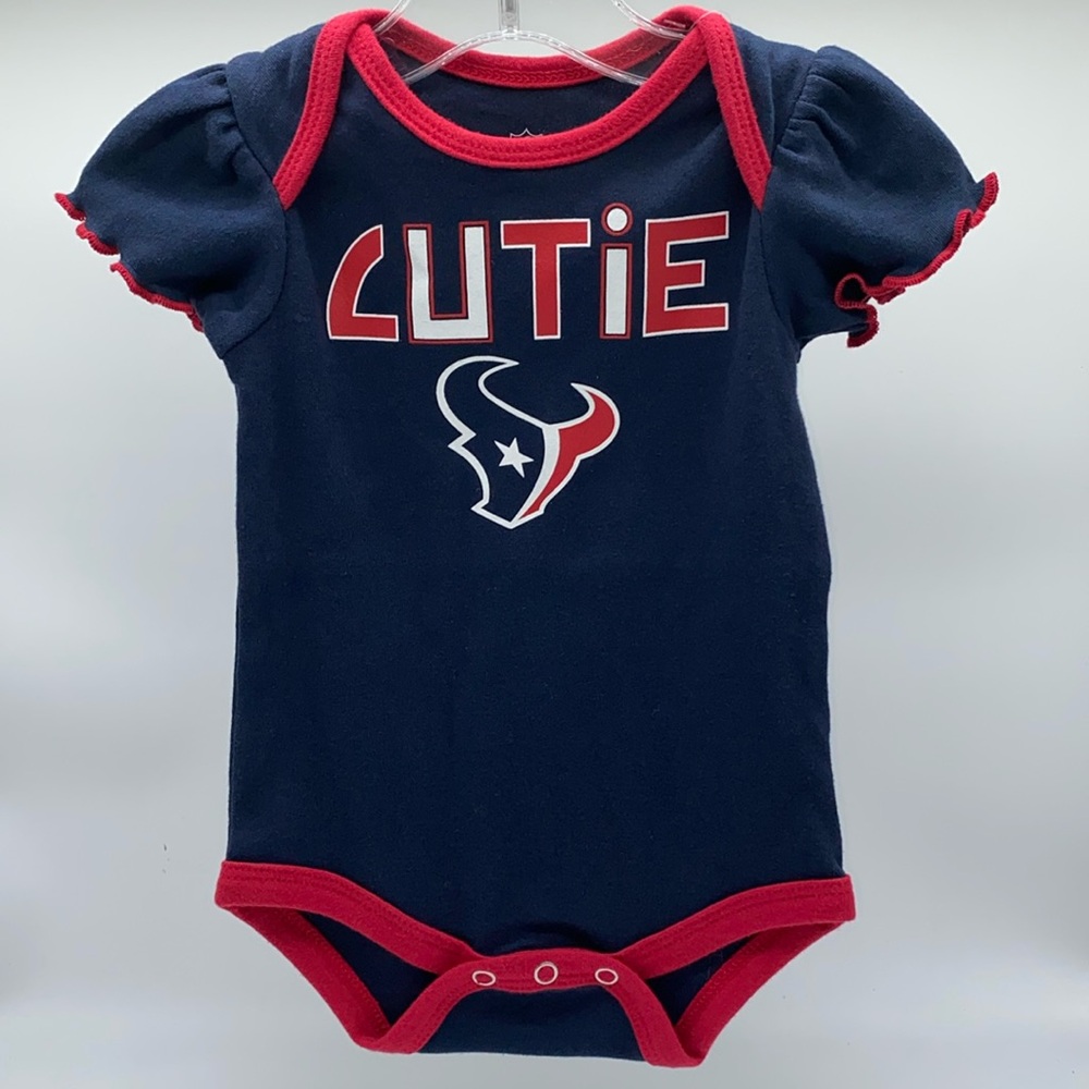 Houston Texans NFL Football Team Infant Girls Cutie Bodysuit Size 0-3 Mo…